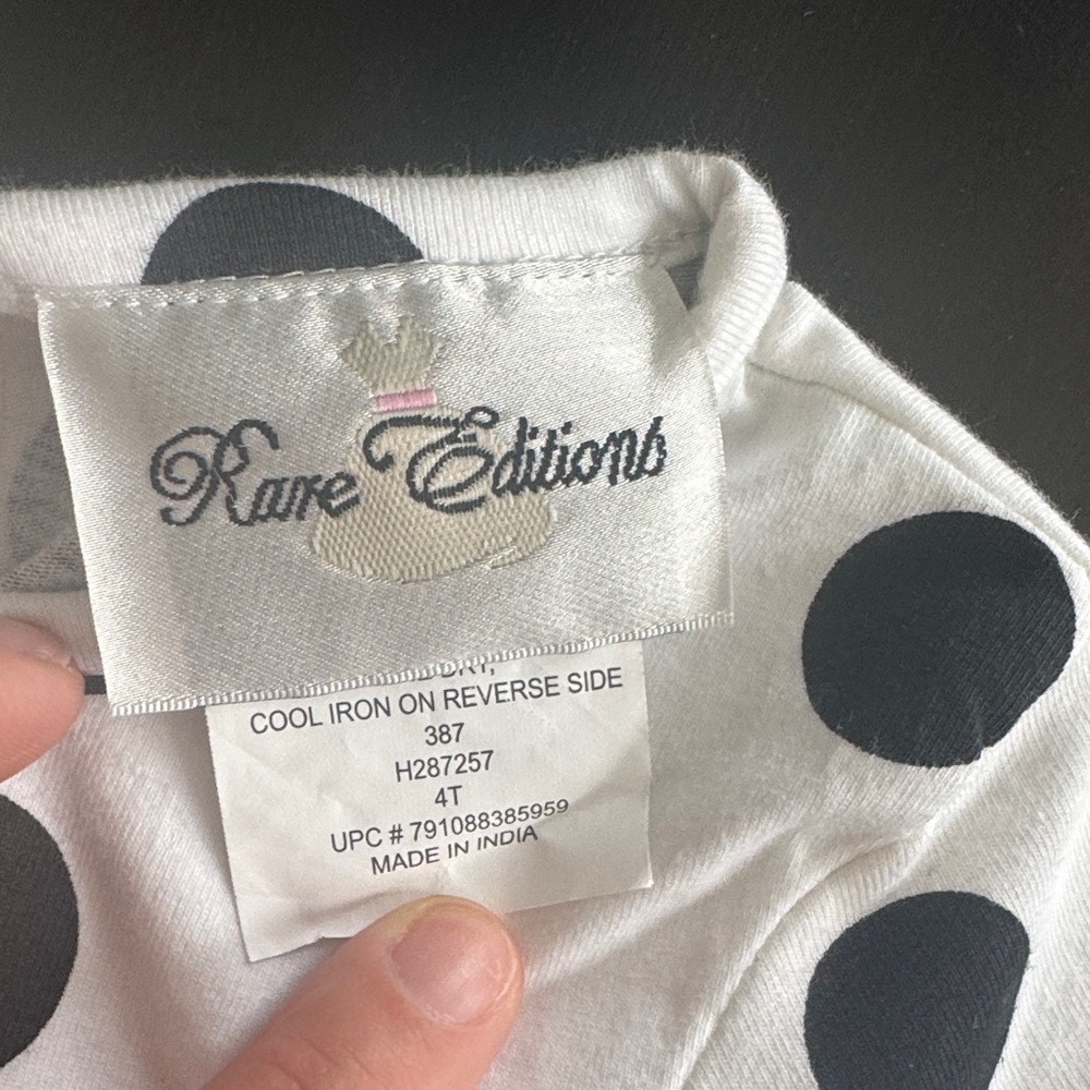 Rare Editions Black and White Polka Dot Santa Shirt - Picture 2 of 3